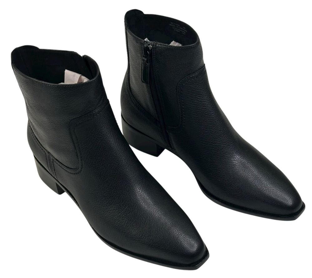 COLE HAAN Naia Black Leather Ankle Boots Womens Size 7B Side Zip New $200 A
